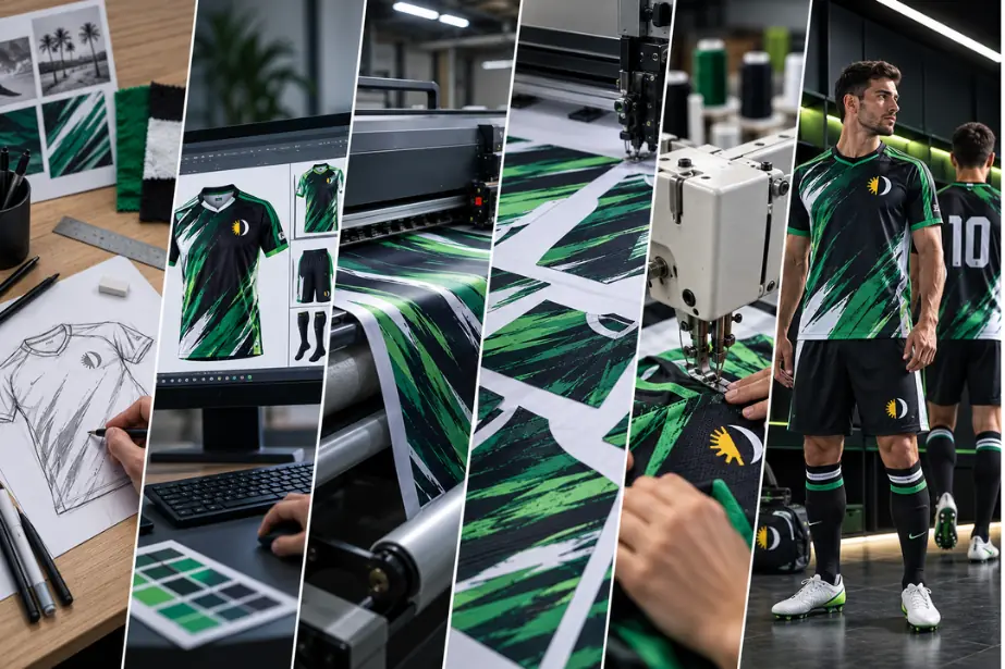 Proceso completo de diseño impresión confección y acabado de una equipación